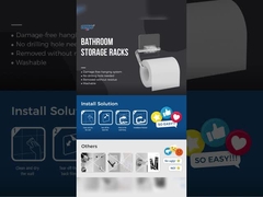 14.5 সেমি স্ব-আঠালো স্বচ্ছ টয়লেট পেপার হোল্ডার পিইটি পিসি রোলার আইএসও 9001