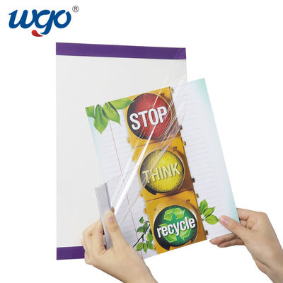 A4 210mm X 297mm ওয়াল মাউন্ট করা সাইন হোল্ডার ODM ক্লিয়ার প্লাস্টিক উপাদান