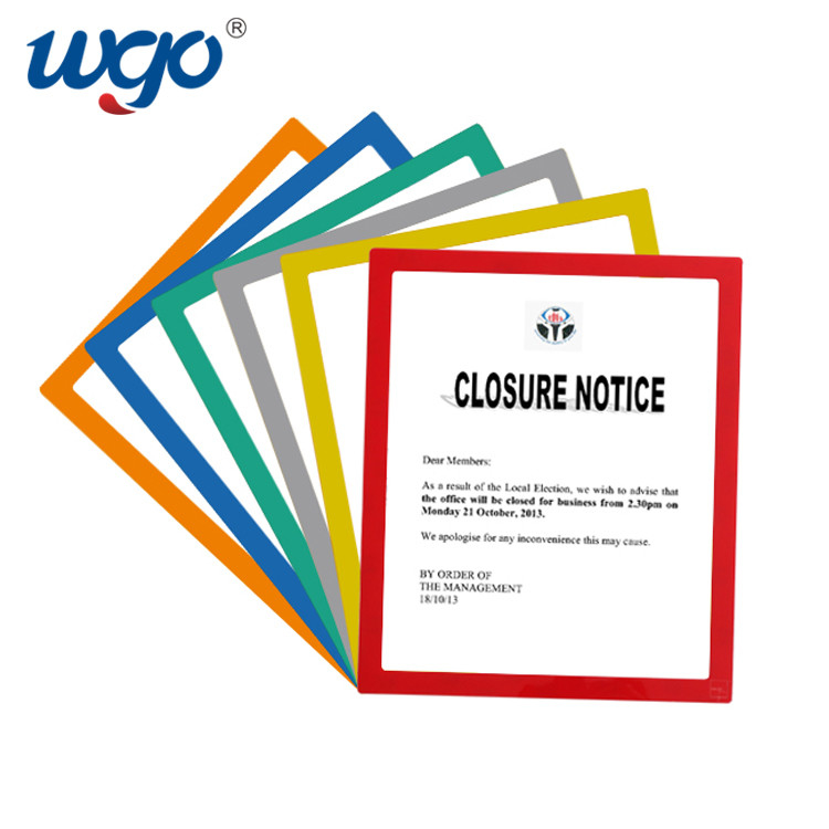 A4 8.5x11 8x10 স্টিকি ব্যাক ফটো ফ্রেম পিভিসি WGO পুনঃব্যবহারযোগ্য আঠালো টেপ সহ