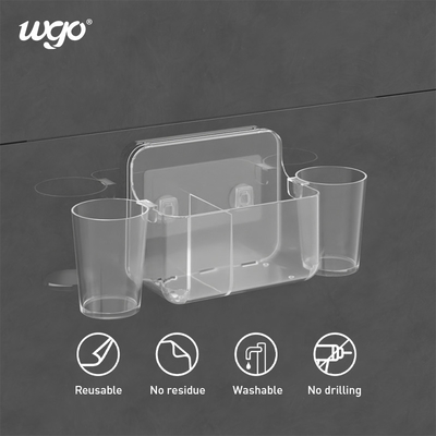 32cm প্রশস্ত স্ব আঠালো টুথব্রাশ কাপ হোল্ডার WGO টুথব্রাশ হোল্ডার ওয়াল সাকশন
